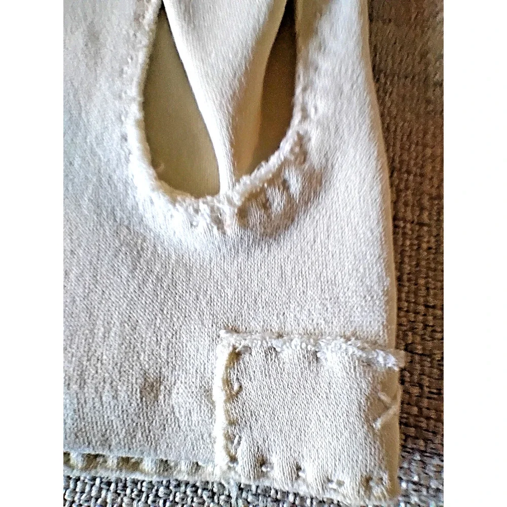 Vintage Handmade Classic Cotton Wrist Gloves Cream Small Pearlcore Rockabilly